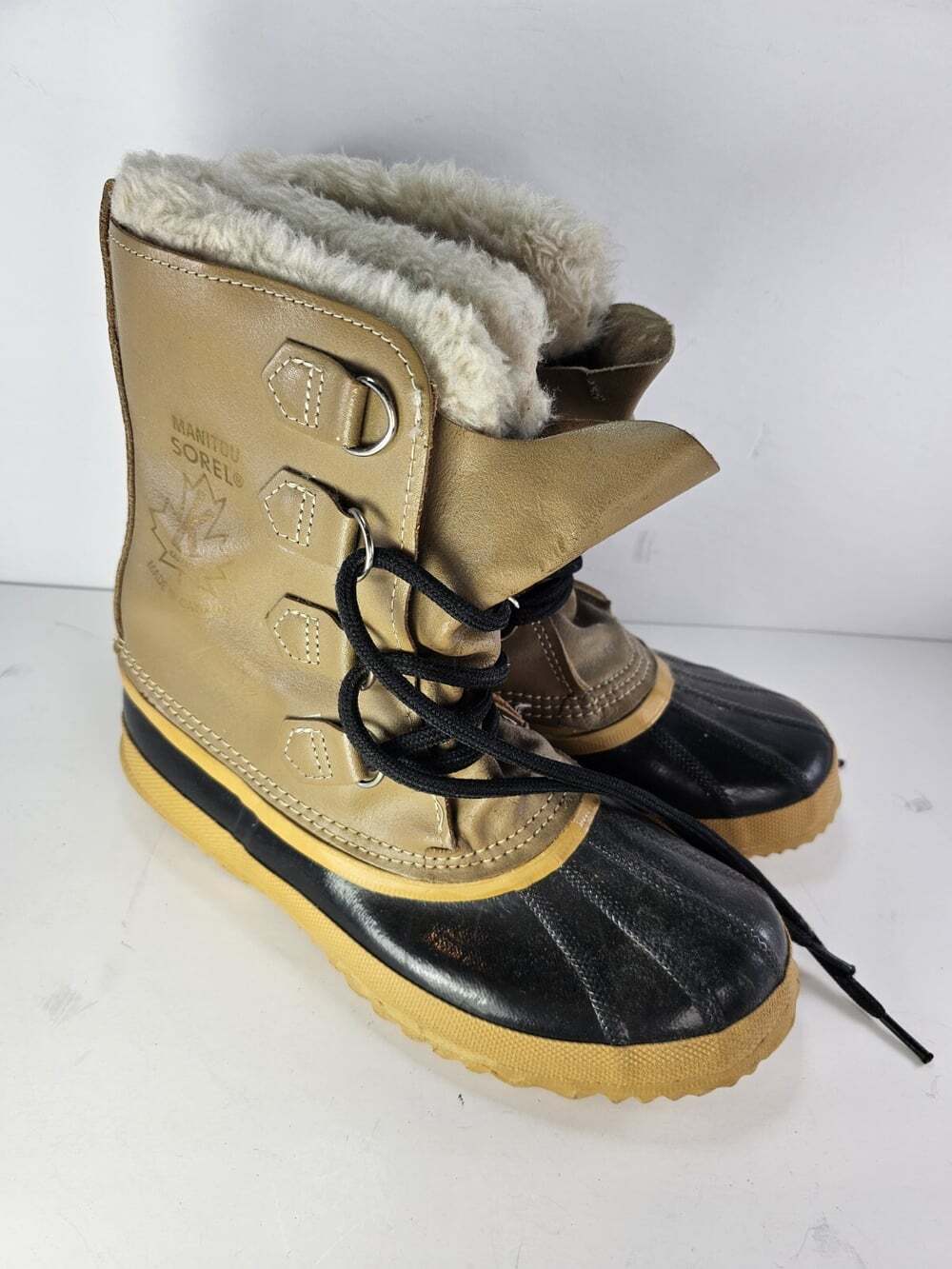 Sorel Boots Womens Size 7 Waterproof Winter Snow Felt Wool Lace-up Rubber Duck
